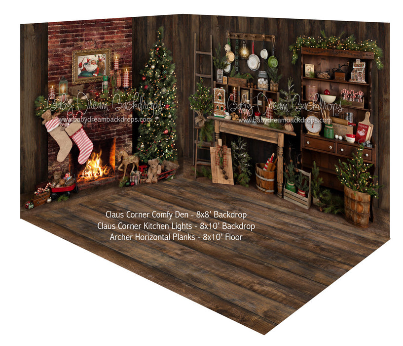 Claus Corner Comfy Den and Kitchen Lights Fabric Room