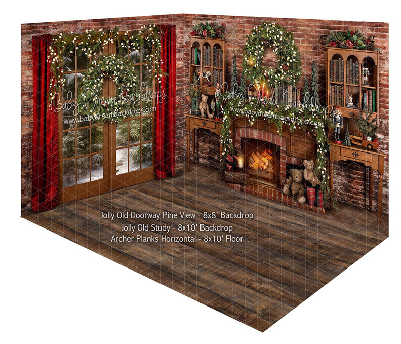 Room Jolly Old Doorway Pine View + Jolly Old Study + Archer Planks Horizontal  (JA)