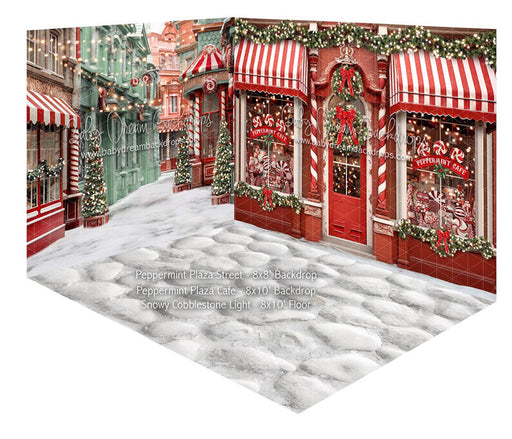 Room Peppermint Plaza Street + Peppermint Plaza Cafe + Snowy Cobblestone Light (JA)
