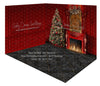 Royal Red Wall and Royal Red Holiday (Tree Left) Fabric Room