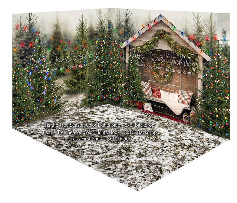 Room Tis the Tree Season Color Lights Side + Tis the Tree Season Color Lights Nook + Grass First Snow (JA)