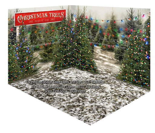 Room Tis the Tree Season Color Lights and Sign + Tis the Tree Season Color Lights + Grass First Snow (JA)