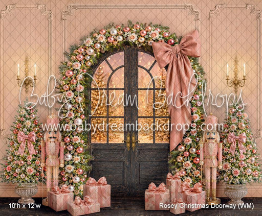 Rosey Christmas Doorway (WM)