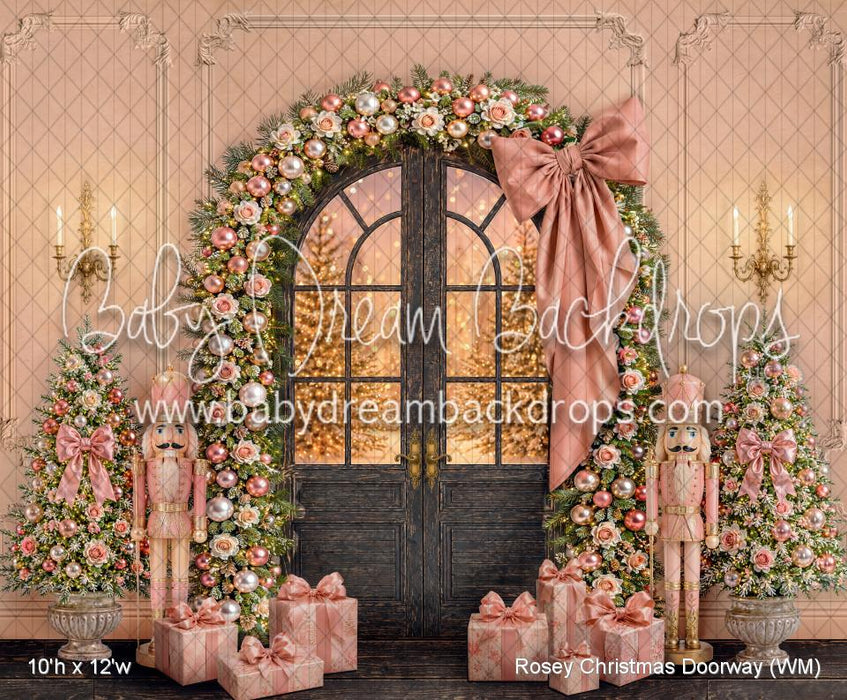 Rosey Christmas Doorway (WM)