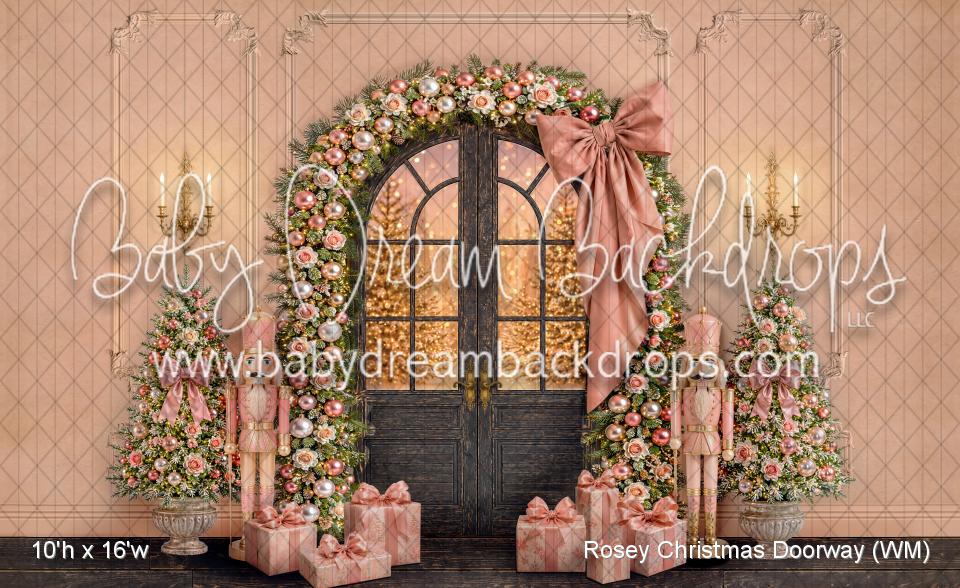 Rosey Christmas Doorway (WM)