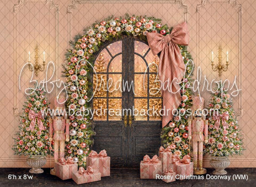 Rosey Christmas Doorway (WM)