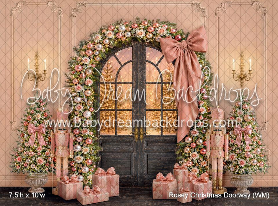Rosey Christmas Doorway (WM)