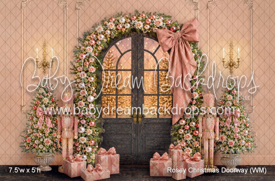 Rosey Christmas Doorway (WM)