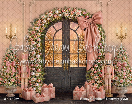 Rosey Christmas Doorway (WM)
