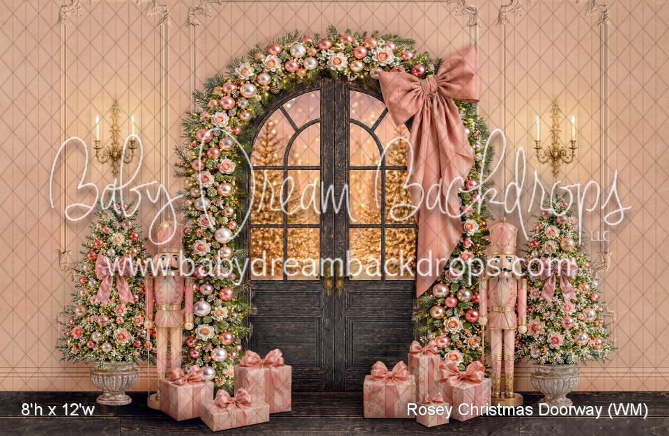 Rosey Christmas Doorway (WM)