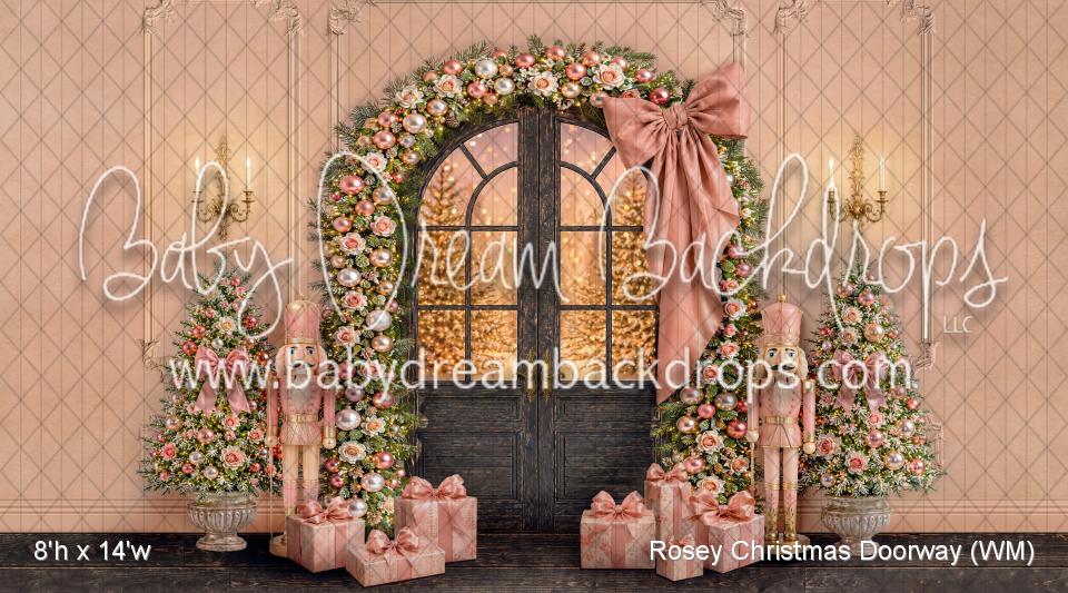 Rosey Christmas Doorway (WM)