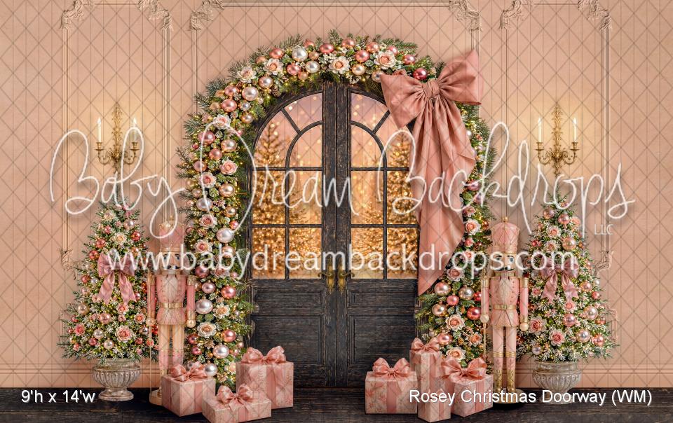 Rosey Christmas Doorway (WM)