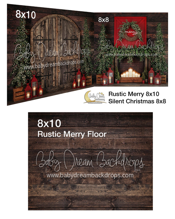 Rustic Merry and Silent Christmas Fabric Room