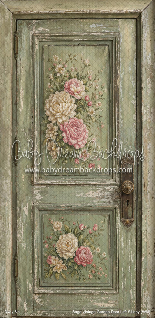 Sage Vintage Garden Door Left Skinny (WM)