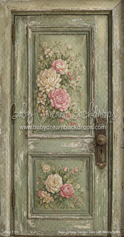 Sage Vintage Garden Door Left Skinny (WM)