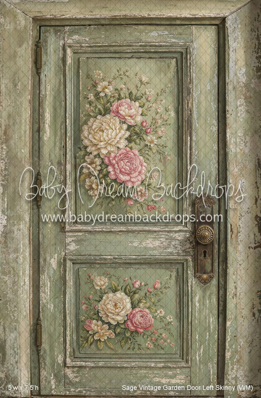 Sage Vintage Garden Door Left Skinny (WM)