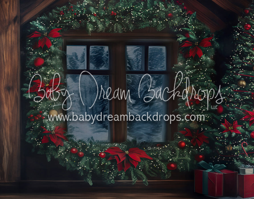 Santa's Christmas Cabin (Night) Side Wall Flipped (MD)