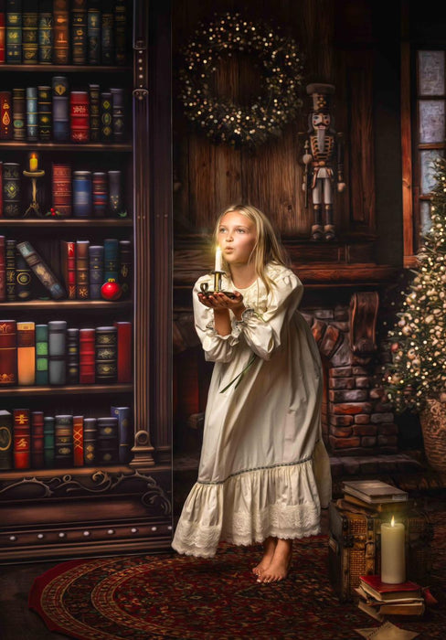 Santa's Christmas Cabin Bookshelf SKINNY (MD)