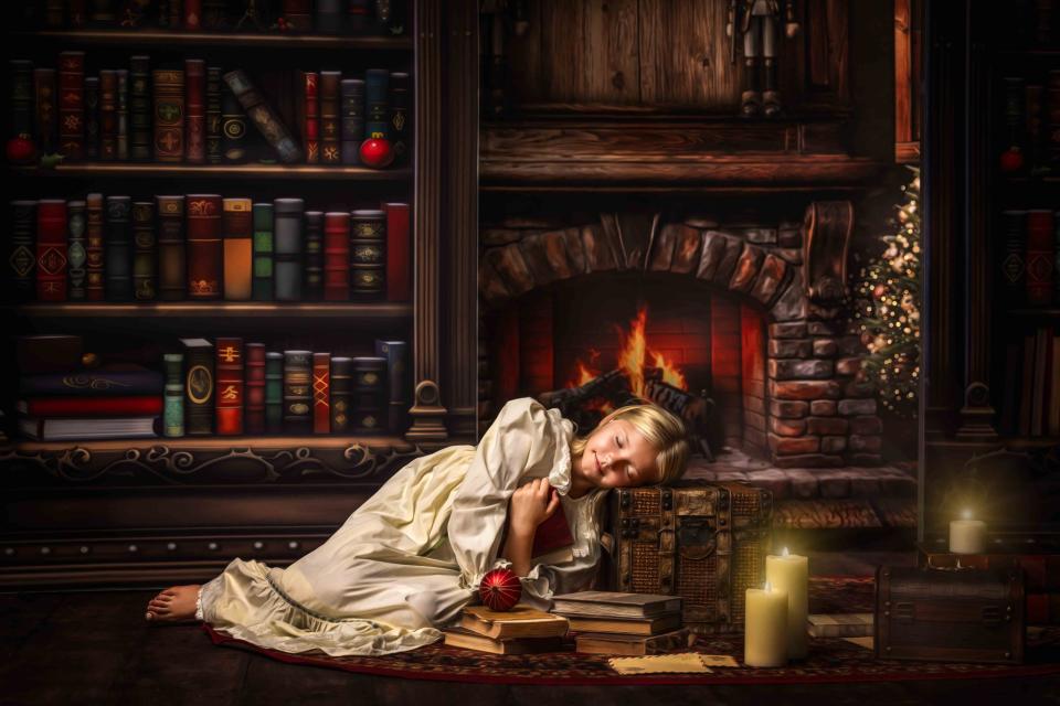 Santa's Christmas Cabin Bookshelf SKINNY (MD)