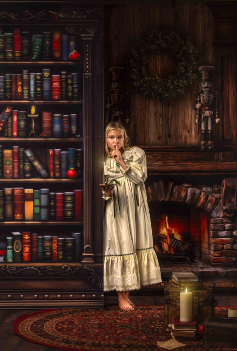 Santa's Christmas Cabin Bookshelf SKINNY (MD)