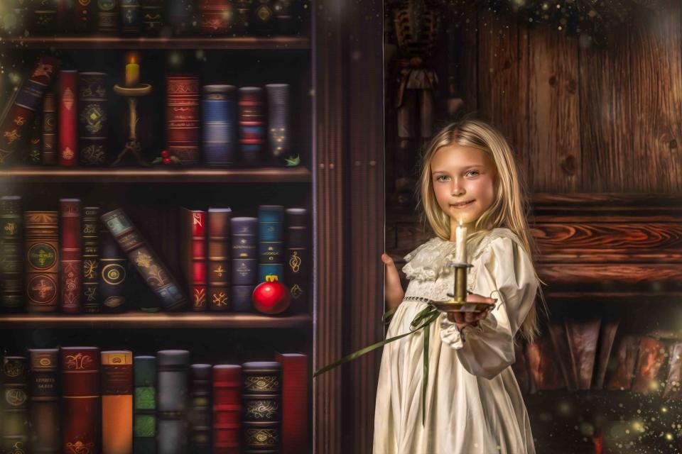 Santa's Christmas Cabin Bookshelf SKINNY (MD)