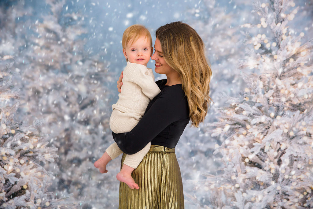 Christmas Trees in Snow with Lights (VR)