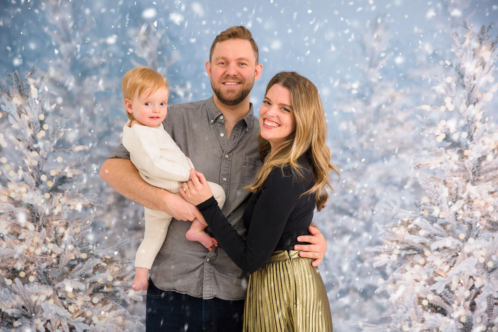 Christmas Trees in Snow with Lights (VR)