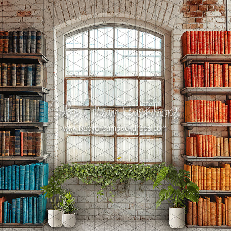 School Library Window (JA) — Baby Dream Backdrops