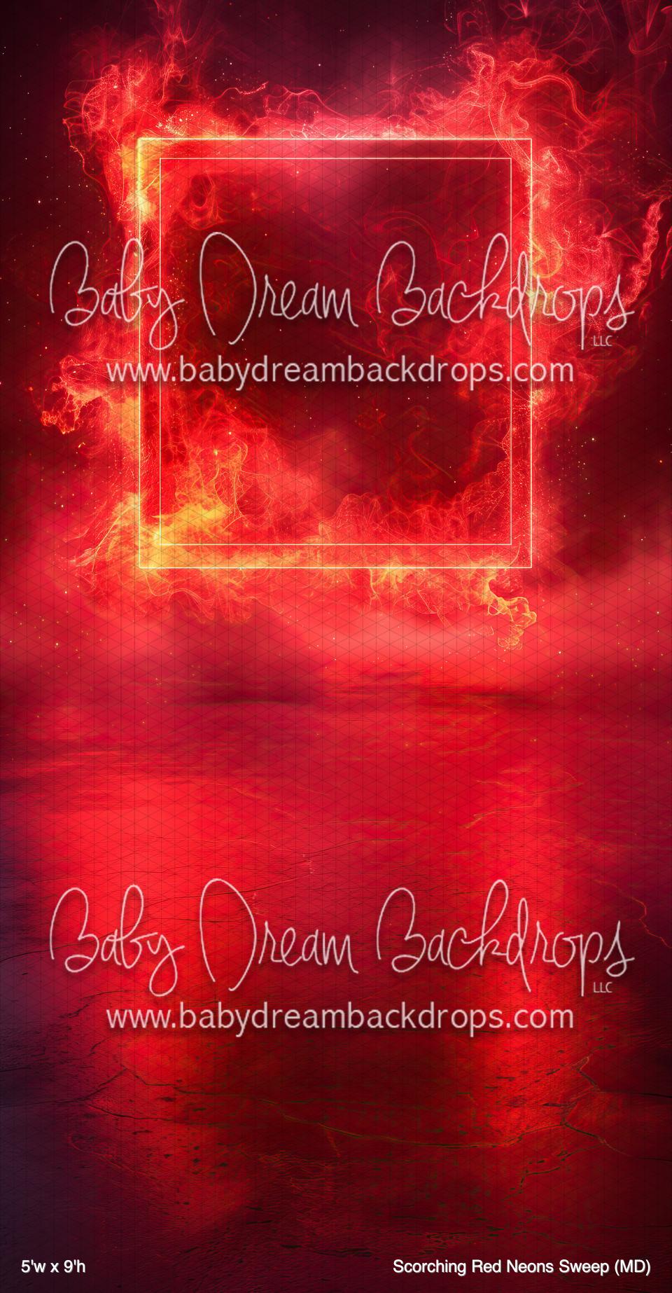 Scorching Red Neons Sweep (MD) — Baby Dream Backdrops