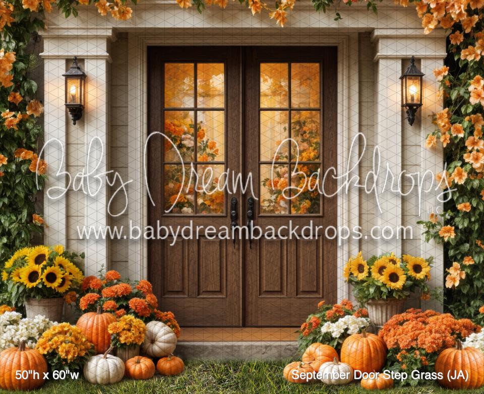 September Door Step Grass (JA) — Baby Dream Backdrops