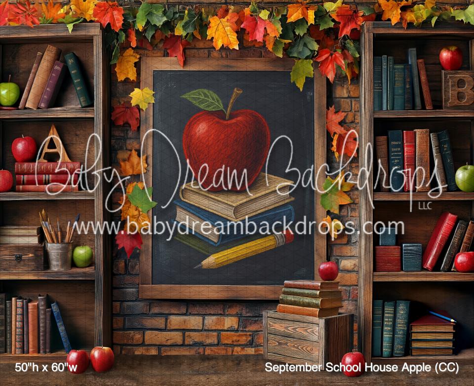 September School House Apple (CC) — Baby Dream Backdrops