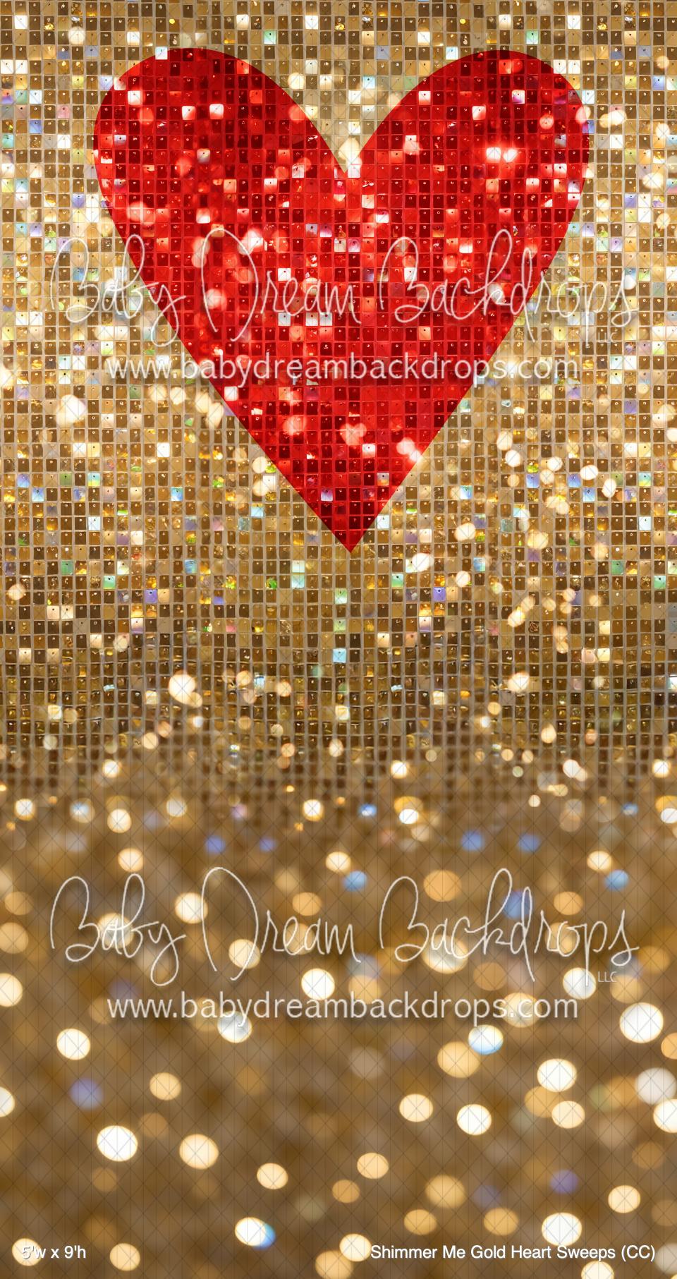 Shimmer Me Gold Heart Sweeps (CC) — Baby Dream Backdrops