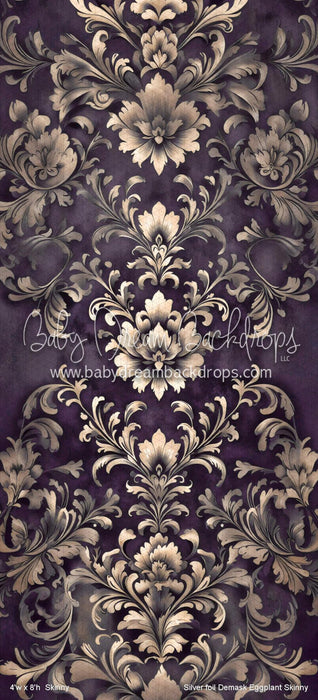 Silver foil Demask Eggplant Skinny (VR)