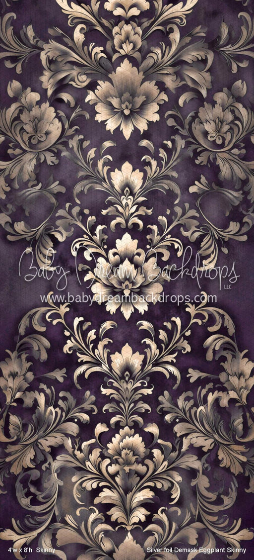 Silver foil Demask Eggplant Skinny (VR)