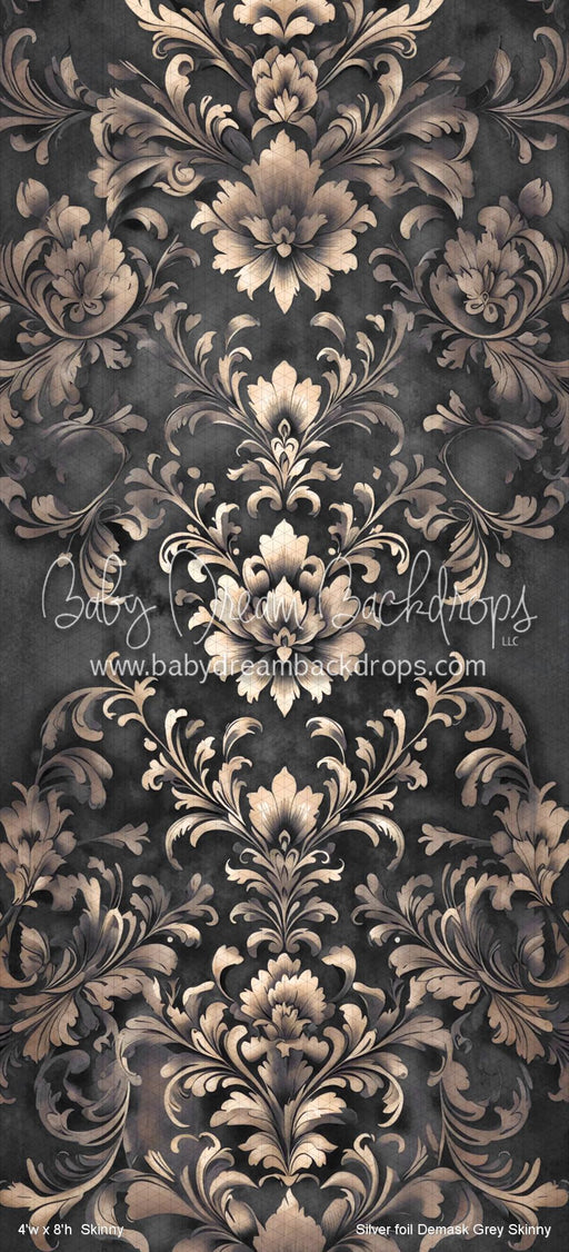 Silver foil Demask Grey Skinny (VR)