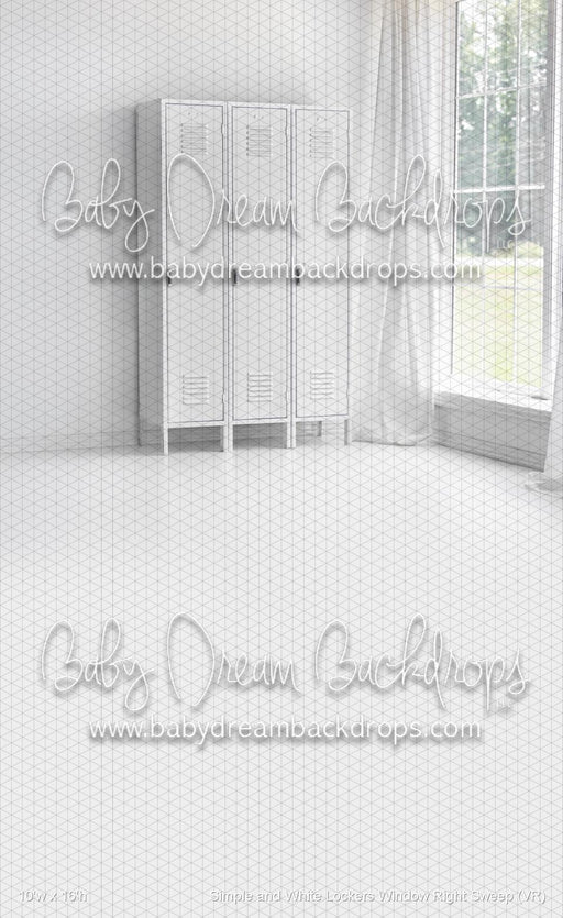 Simple and White Lockers Window Right Sweep (VR)
