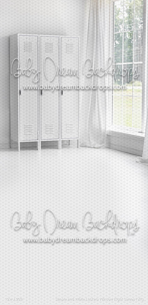 Simple and White Lockers Window Right Sweep (VR)