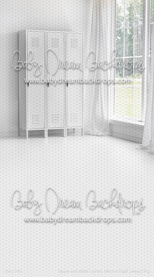 Simple and White Lockers Window Right Sweep (VR)