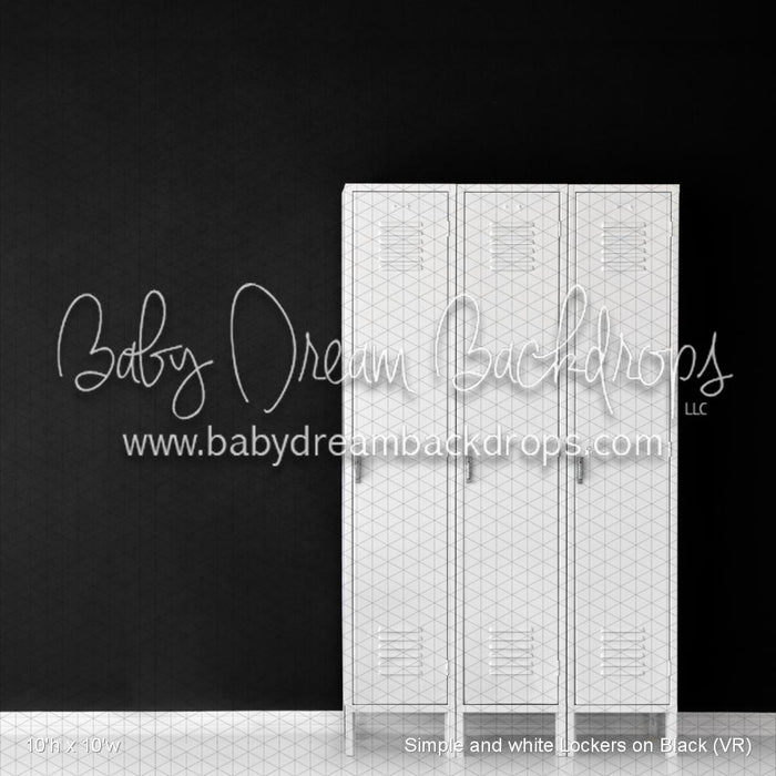 Simple and white Lockers on Black (VR)