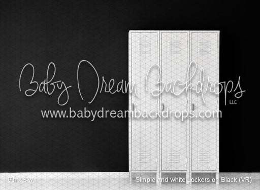 Simple and white Lockers on Black (VR)