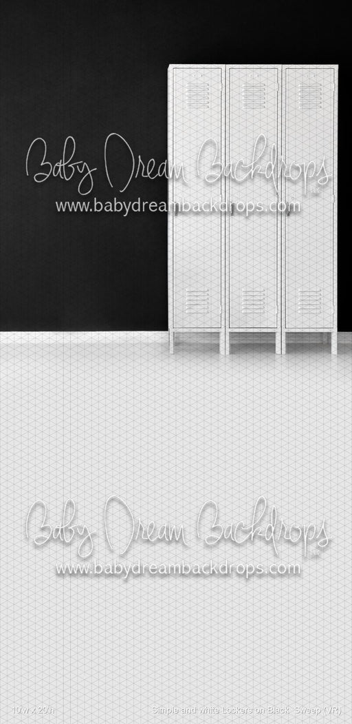 Simple and white Lockers on Black  Sweep (VR)