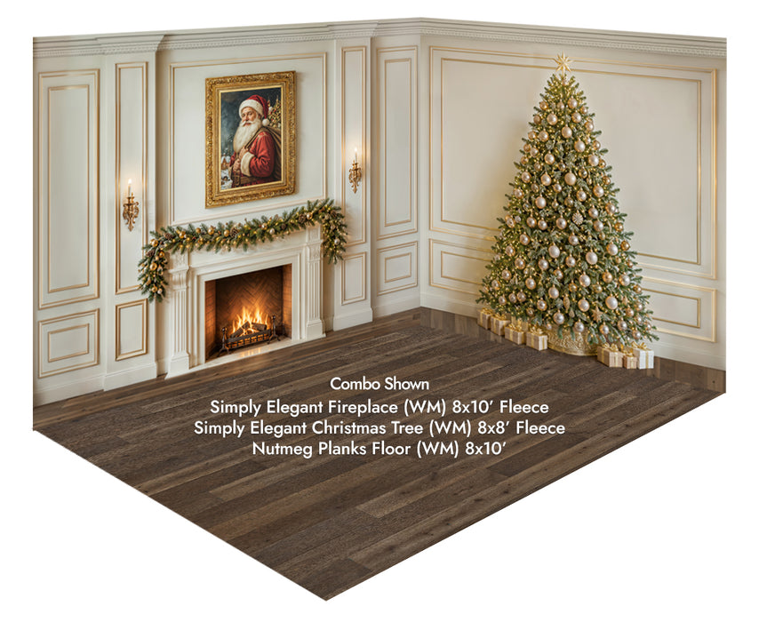 Simply Elegant Fireplace + Simply Elegant Christmas Tree + Nutmeg Planks Floor (WM)