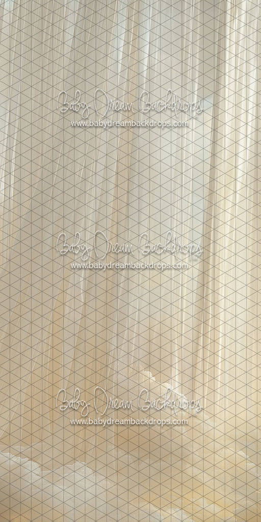 Skinny Cloudy Calm Curtains Left (CC)