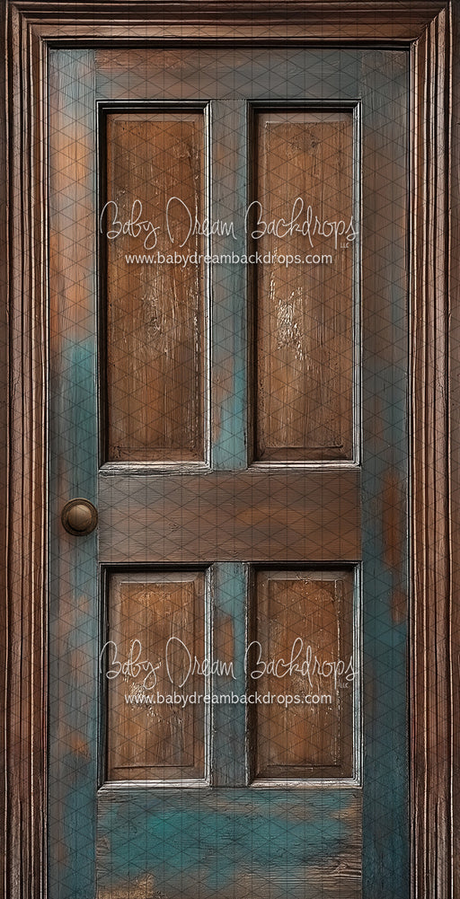 Skinny Door Aged Blue (Left Knob) (CC)