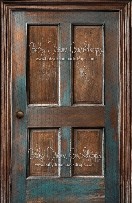 Skinny Door Aged Blue (Left Knob) (CC)