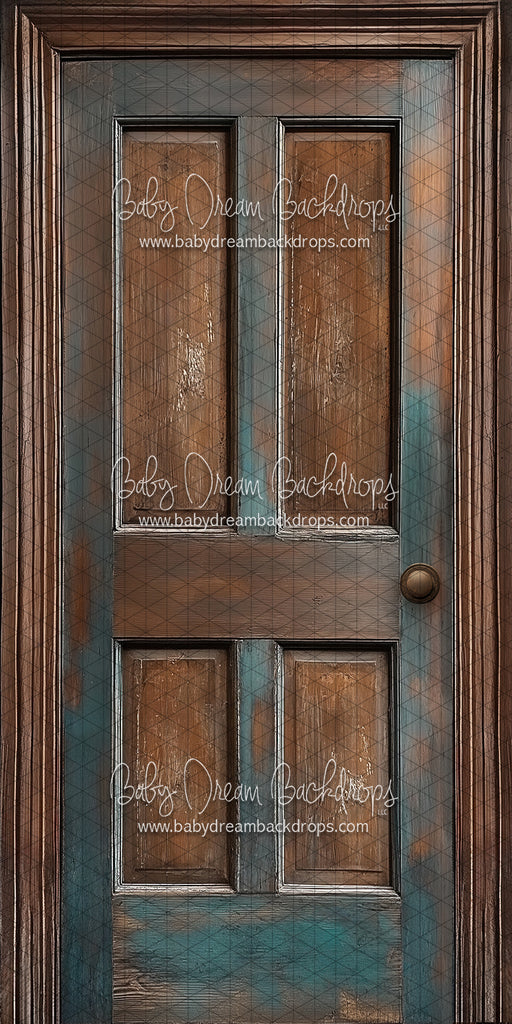 Skinny Door Aged Blue (Right Knob) (CC)