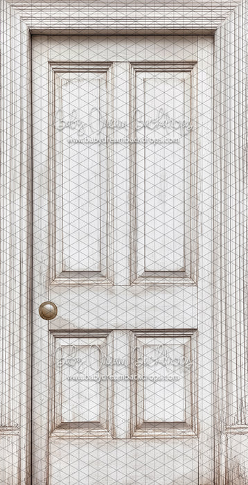 Skinny Door White Washed (Left Knob) (CC)