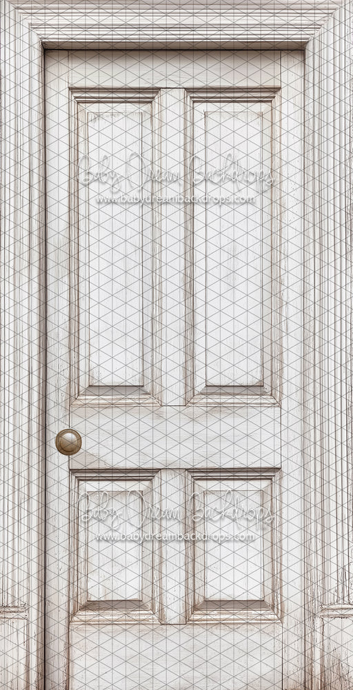 Skinny Door White Washed (Left Knob) (CC)