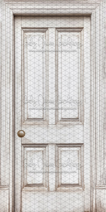 Skinny Door White Washed (Left Knob) (CC)