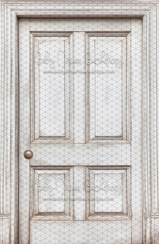 Skinny Door White Washed (Left Knob) (CC)